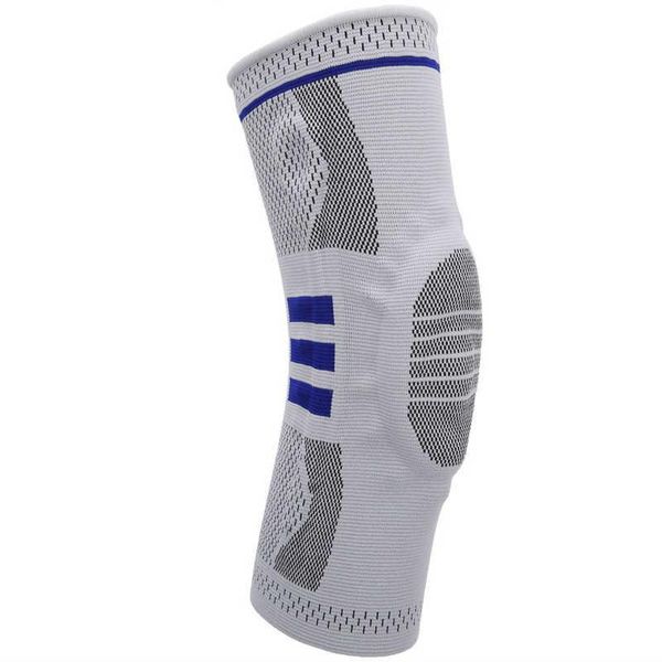 

knee brace anti-slip kneepad leg joint sleeve with side stabilizers knitted for basketball football volleyball waist support, Black;gray