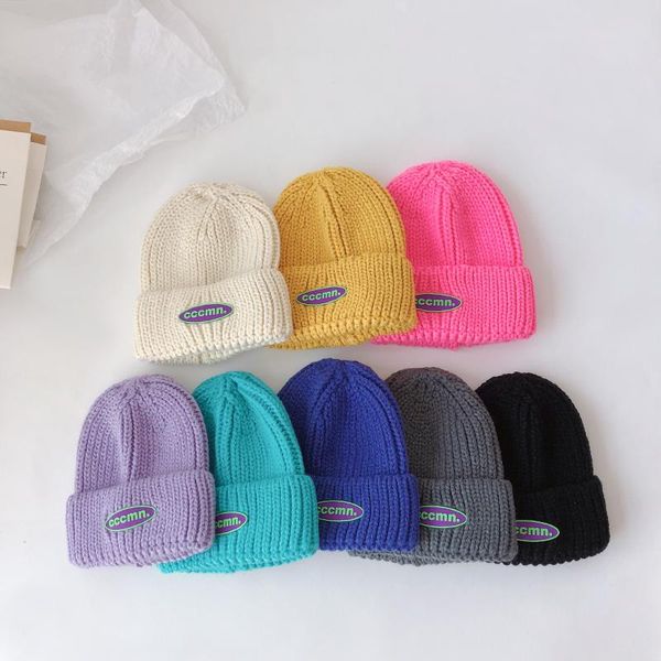 

caps & hats fashion baby winter for kids boys girls beanie knit hat autumn soft thickening warm children 8 colors, Yellow
