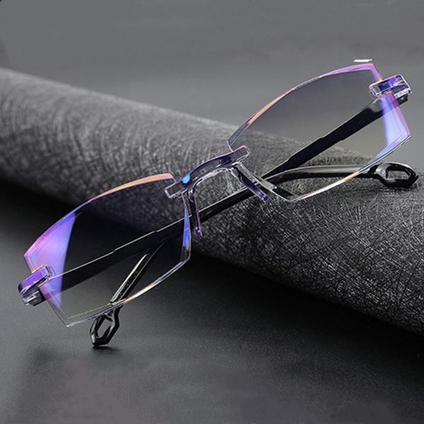 

sunglasses 2021 men women rimless reading glasses anti blue light magnification eyewear presbyopic diopter okulary, White;black