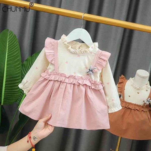

baby girls casual dresses toddler girl cotton long sleeve princess costumes born birthday dress infant spring autumn clothing 210508, Red;yellow