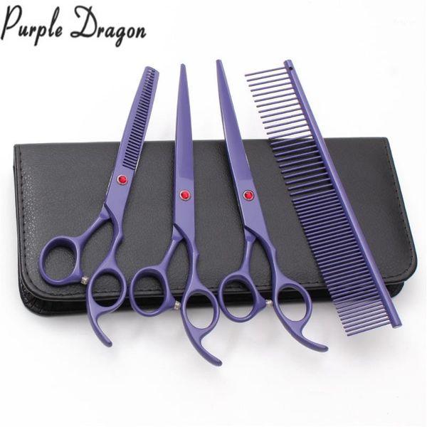 

suit 7.0" purple dragon jp stainless grooming scissors cutting shears thinning professional pets add bag z31031