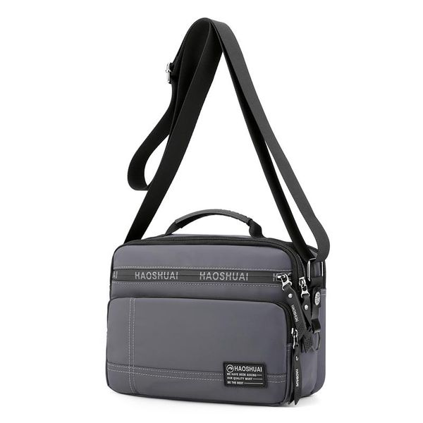 

backpack men's shoulder lapbag lightweight nylon waterproof outdoor sports messenger male fitness crossbody phone casual gray