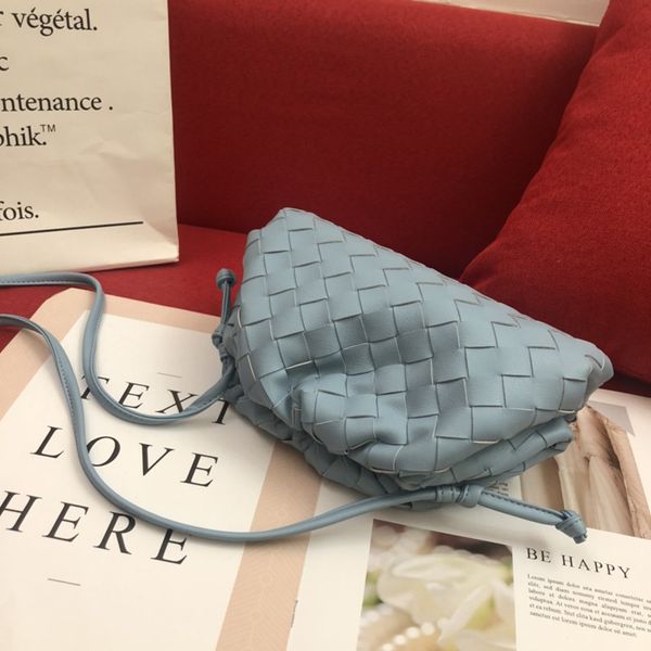 

designer fashion genuine weave leather cloud bag ladies clutch hand soft dumpling hobo shoulder bags purse High Quality