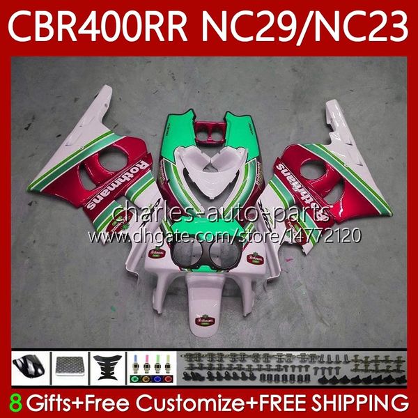 Verkleidungsset für HONDA CBR 400 RR CC 400CC NC23 1994 1995 1996 1997 1998 1999 Karosserie grün rot 66No.121 CBR400RR CBR400 RR 88-99 NC29 CBR 400RR 94 95 96 97 98 99 OEM-Karosserie