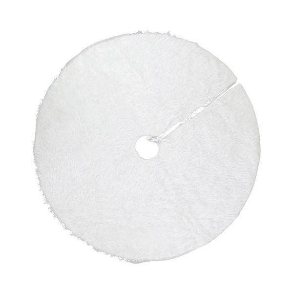 

christmas decorations 1pc ornament tree skirt pure white plush apron base decoration (78cm small