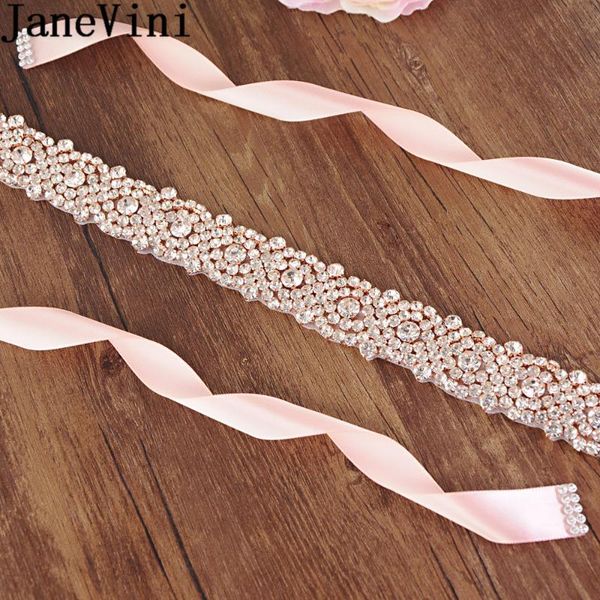 

wedding sashes janevini rose gold bridal belt shiny beading crystal ribbon belts and diamonte for women prom evening dress, White