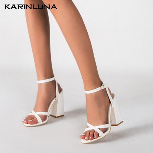 

karin 2021 arrivals women shoes square heels metal decoration pumps summer party lady woman sandals, Black