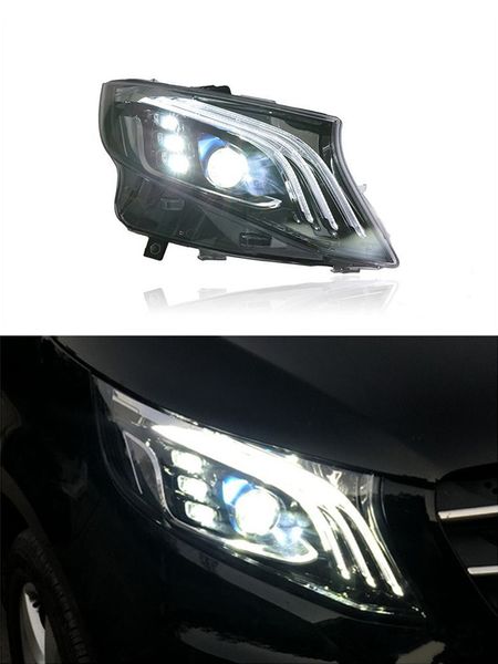 Luzes de cabeça LED de carro para Benz Vito Cabeça Lumin