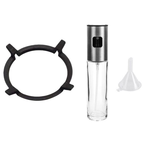 

160mm wok stands cast iron pan support rack with oil spray bottle push type kitchen storage & organization