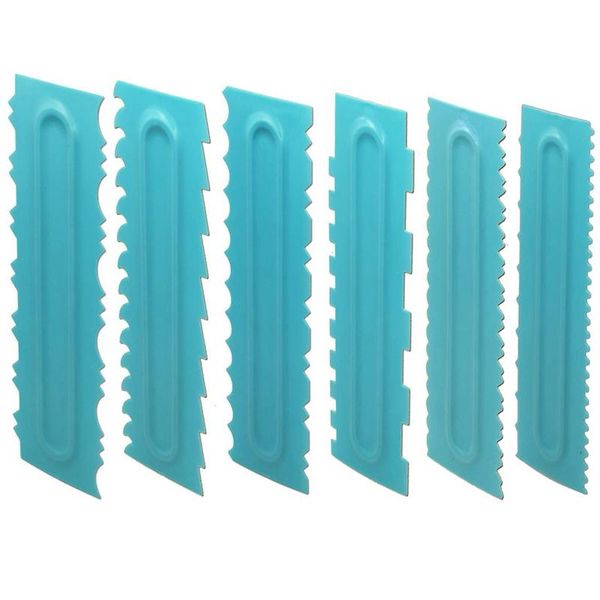 

cake scraper, comb icing smoother plastic sawtooth polisher decorating, mousse butter cream edge tools(6 pcs) other bakeware