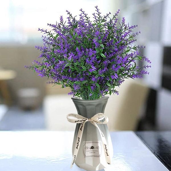 

decorative flowers & wreaths artificial flower plastic lavender fake plant wedding home garden decoration bridal bouquet christmas decoratio