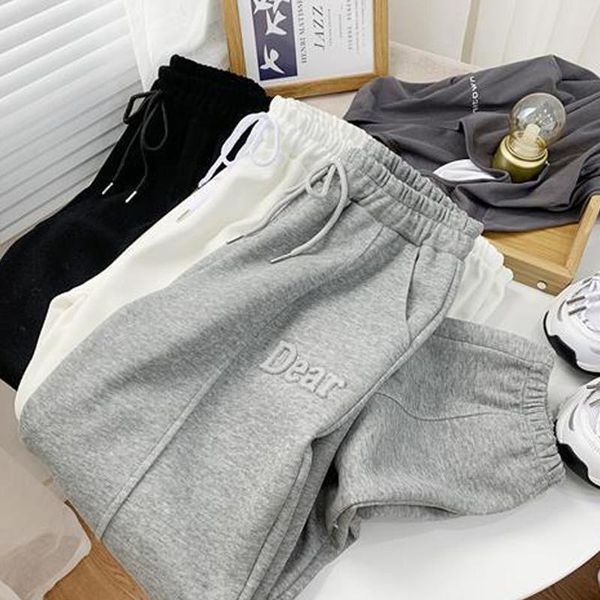 

women's pants & capris sports female trendy 2021 autumn korean style casual for students loose-fitting slimming ankle-banded harem, Black;white