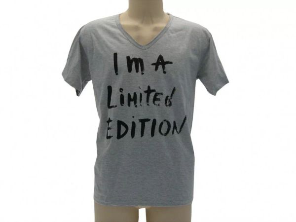 

t shirt solo parole uomo basic i'm a limited ediction grigio, White;black