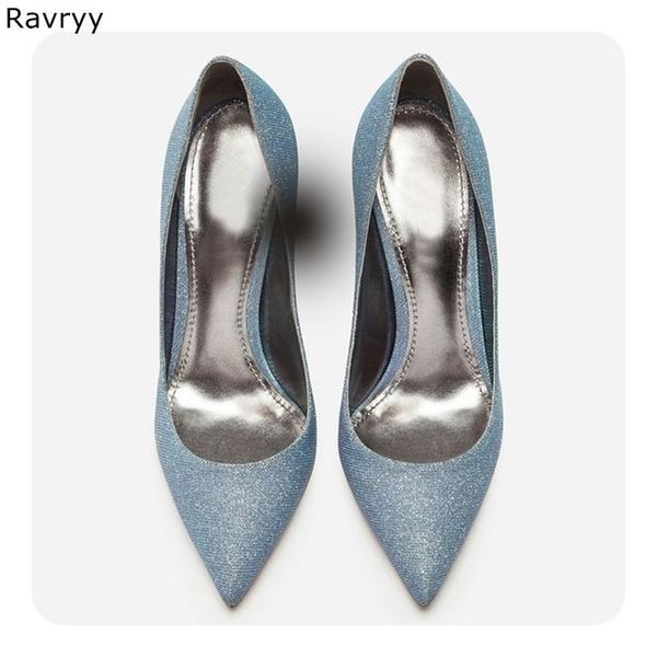 

woman's high heels light blue pump thin heel female party dress shoes shallow pointed toe slip-on stiletto single shoe, Black
