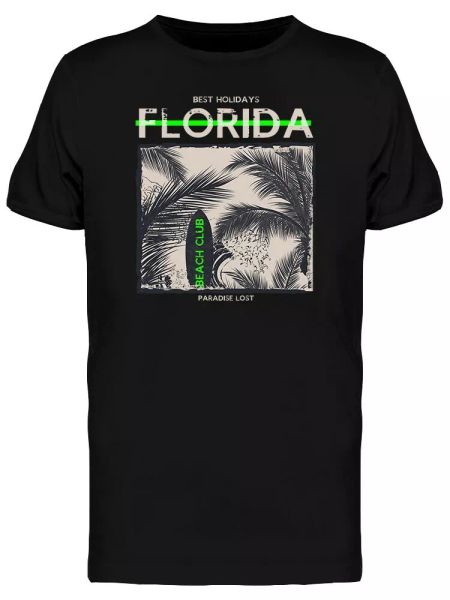 

tropical summer florida graphic tee men's -image by shutterstock, White;black