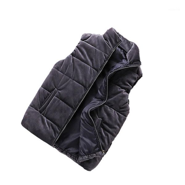 

men's vests velvet vest men warm autumn winter down cotton jacket large size 5xl korean fashion gilet thermal, Black;white