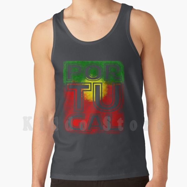 

men' tank i love portugal country land abstract flag frame art vest sleeveless team, White;black
