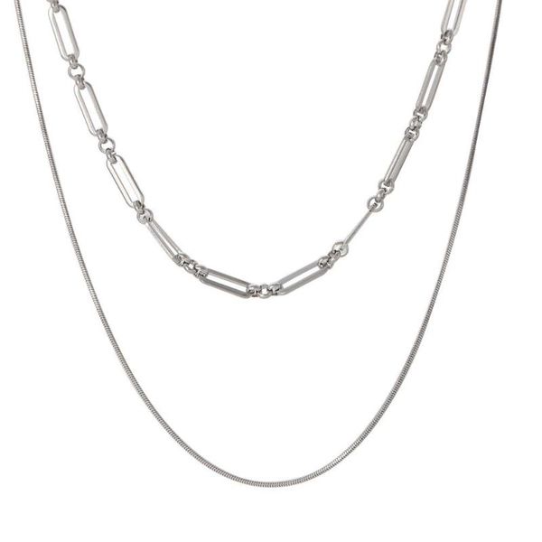 

chains simple punk men women long chain korean fashion jewelry choker necklace clavicle, Silver