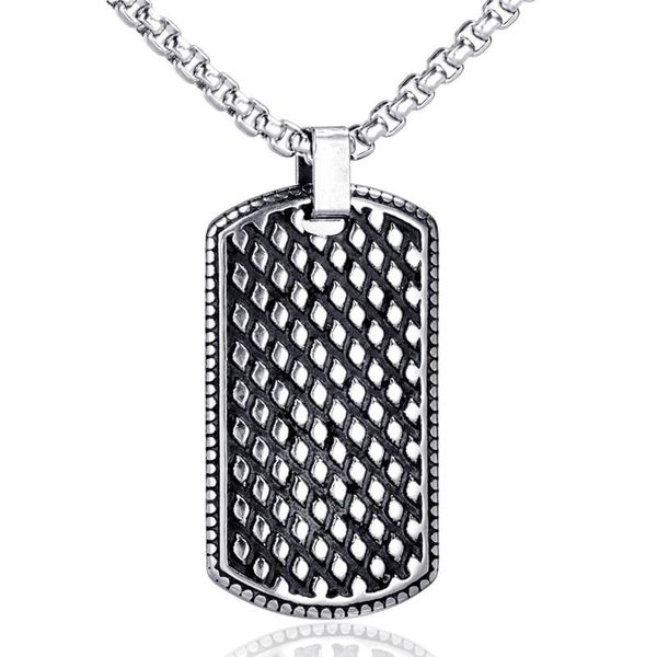 

pendant necklaces lot stainless steel id dog tags necklace rectangle military army jewelry wholesale, Silver