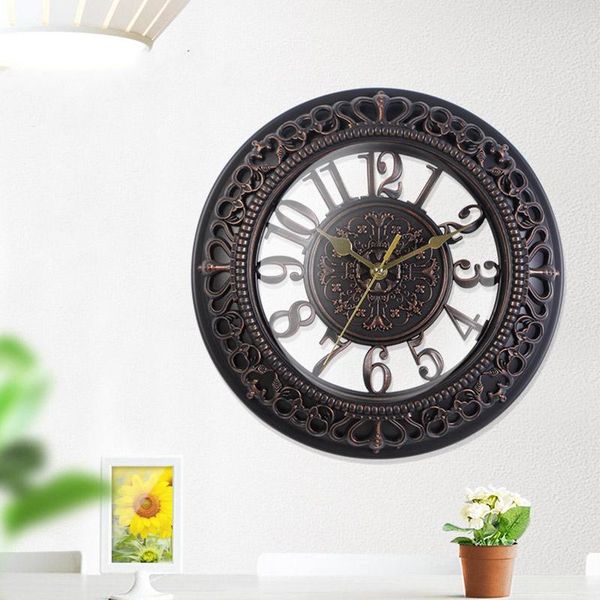 

numerals wall clock home antique style living room decor no ticking sound clocks