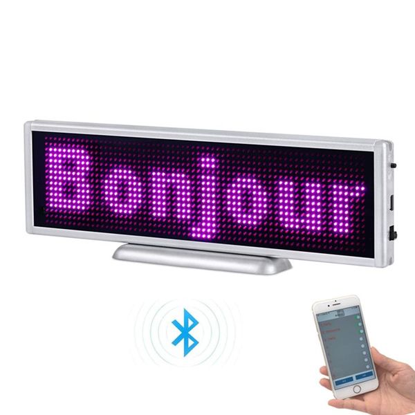 

* 64 pixel bluetooth rechargeable led sign programmable scrolling display panel for store deskor hanging advertising modules