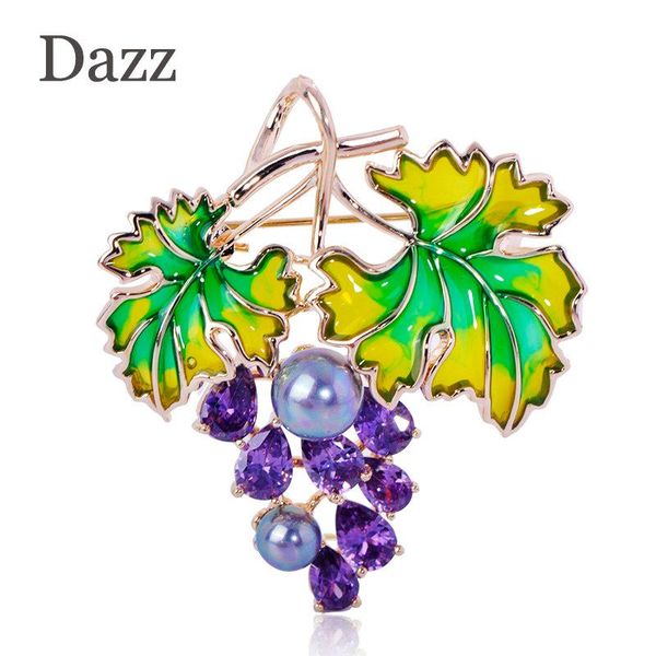 

pins, brooches dazz purple grape shape luxury zircon enamel copper brooch jewelry for women accessories clothing suits coat scarf pins, Gray