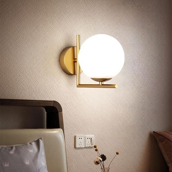 

wall lamps modern simplicity e27 led lamp hardware glass sconces light creativity indoor home kitchen bedroom bedside living room