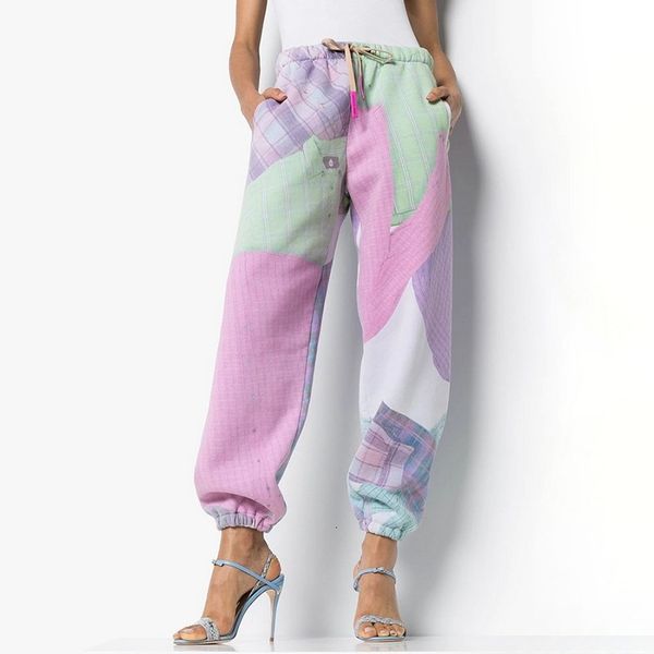 

women's pants & capris women colorblock high waist joggers spring autumn pencil sweatpants zchy, Black;white