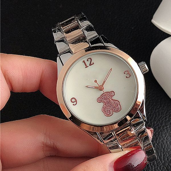 

brand new quality product stainless cute bear women's watch wearable waterproof 10m spanish style zircon watch