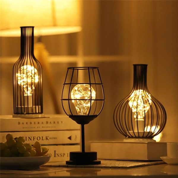 

table lamps art led lamp reading night light bedroom bedside desk lighting living room retro classic iron home decoration