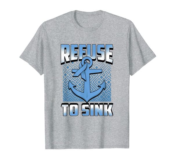 

refuse to sink prostate cancer awareness ribbon gifts t-shirt, White;black