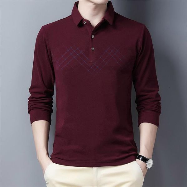 

fashion brand shirt mens polo long sleeve slim fit autumn spring for loose casual korean clothing, White;black