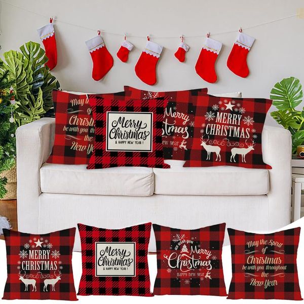 

pillow case christmas soft single side short velvet pillowcase decorative cushion cover for home sofa pillows #7