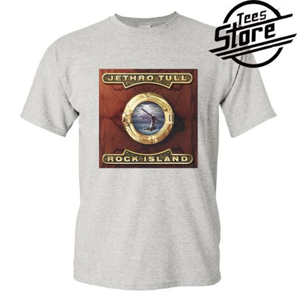 

New Jethro Tull Rock Island Logo Men's Grey T-Shirt Size S-3XL, White;black