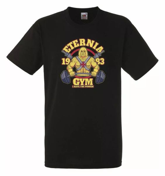 

eternia gym black mens t-shirt men rock band tee shirt, White;black