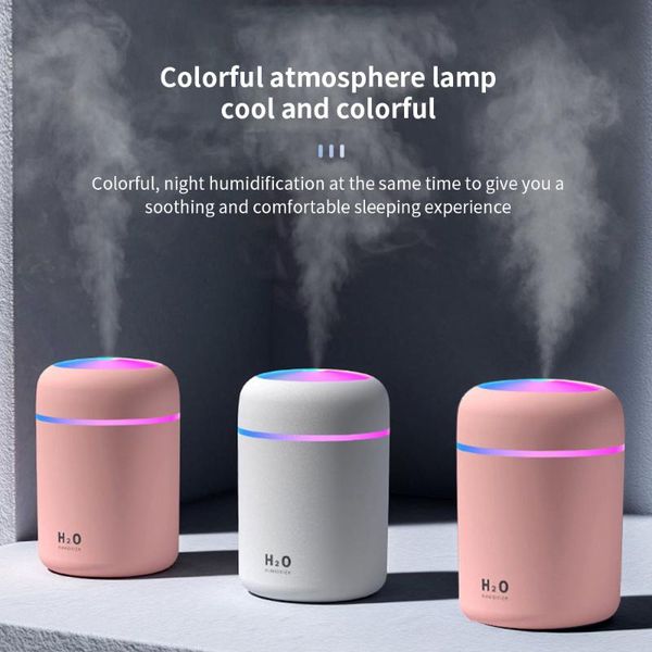 

portable mini air humidifier 300ml ultrasonic aroma essential oil diffuser usb mist maker purifier for car or home fragrance la lamps