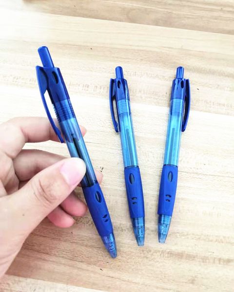 

low dign transparent pen holder plastic ball point gift advertising, Blue;orange