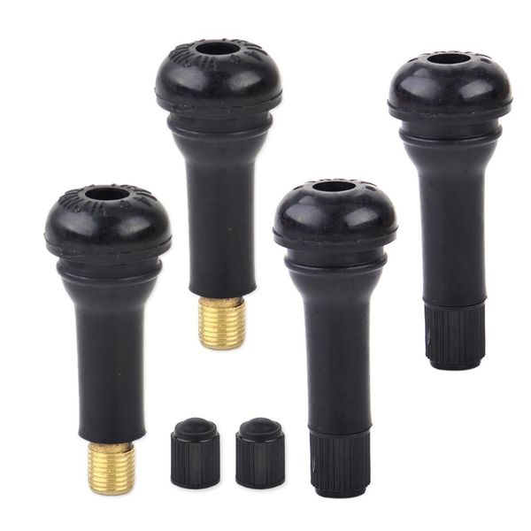 

2021 car auto tr414 snap in tire valves tyre valve tubeless rubber black wheel stem with dust caps for truck bike