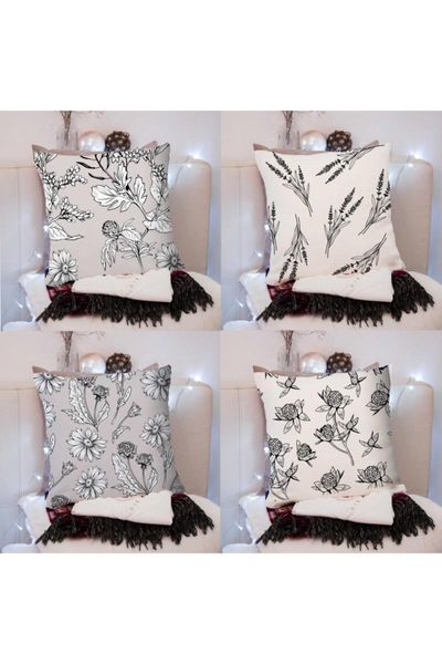 

pillow plain and printed pillows for sofa elegant 4 set cushions 2021
