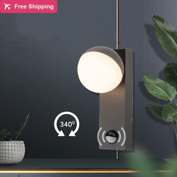 

outdoor wall lamps 10pc moden waterproof led lamp motion sensor smart light garden corridor lawn porch sconce spo