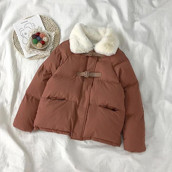 

women's down & parkas jacket warm waterproof coat thick cotton padded harajuku loose women overcoat, Black