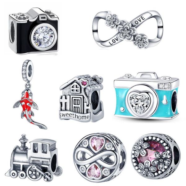 

other 925 sterling silver animal house family camera travel dangle charm beads fit bracelet original jewelry making