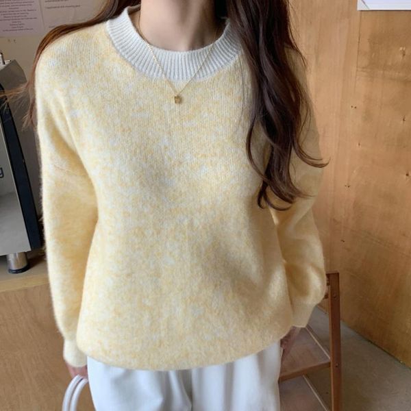 

women's sweaters real s 2021 autumn loose slimming laid-back, White;black