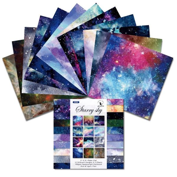 

gift wrap starry sky scrapbook paper set 6 x supplies for greeting cards hand-made decorations box packaging
