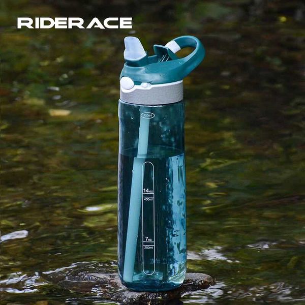 

750ml bicycle water bottle portable tritan material straw bpa durable outdoor sports shaker fitness mtb bike drink bottles & cages