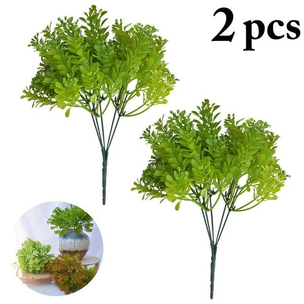

2pcs artificial plants green grass plastic flower deskdecor for garden outdoor decoration fake decorative flowers & wreaths