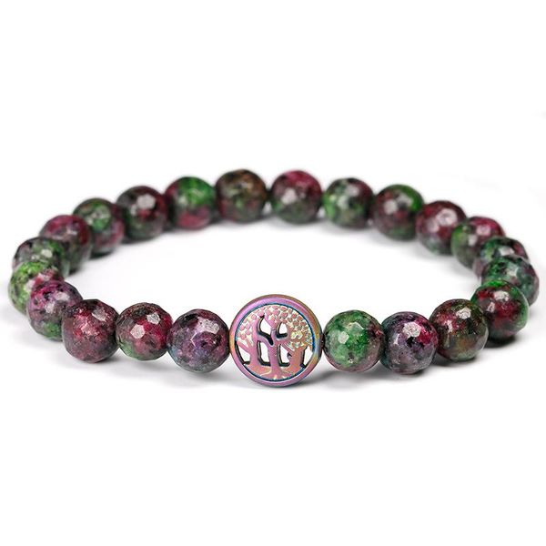 

natural bamboo leaves agates stone color quartz beads bracelets for women bracelet hematite charm yoga men jewelry beaded, strands, Black