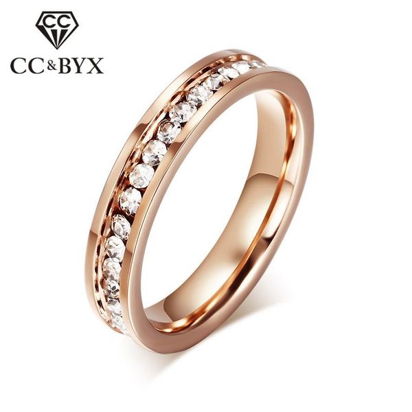 

wedding rings stainless steel for women and men super flash single row diamant tail ring bridal fashion jewelry anillos 967, Slivery;golden