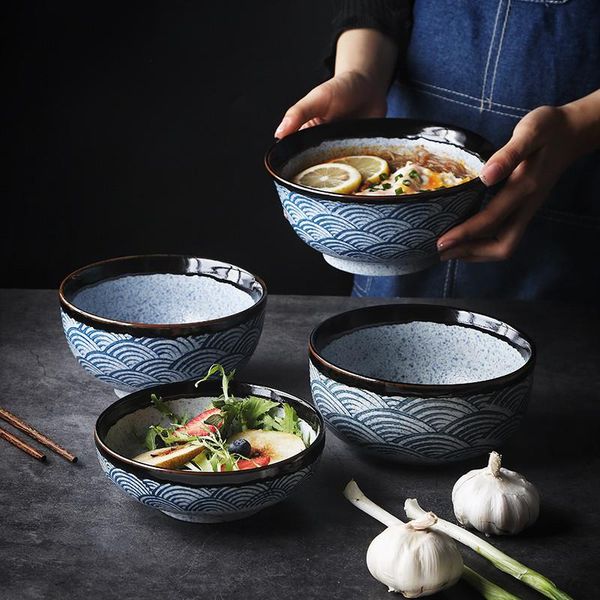 

japanese style ceramic rice bowl ramen salad noodle soup restaurant steak plate kitchen tableware home serving bowls