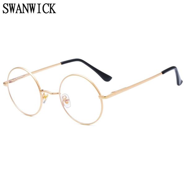 

sunglasses swanwick anti blue light glasses men spectacle frames round optical eyeglasses women full metal 2022 for computer gold black, White;black